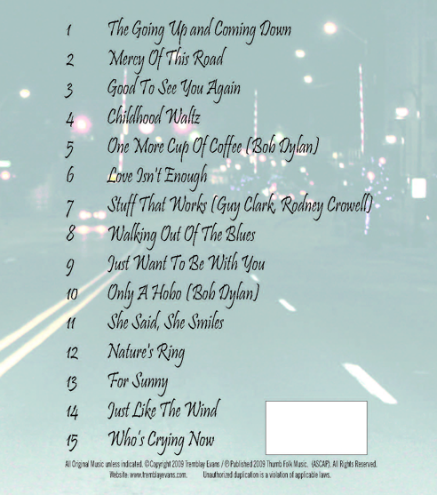 "On Roads" CD back